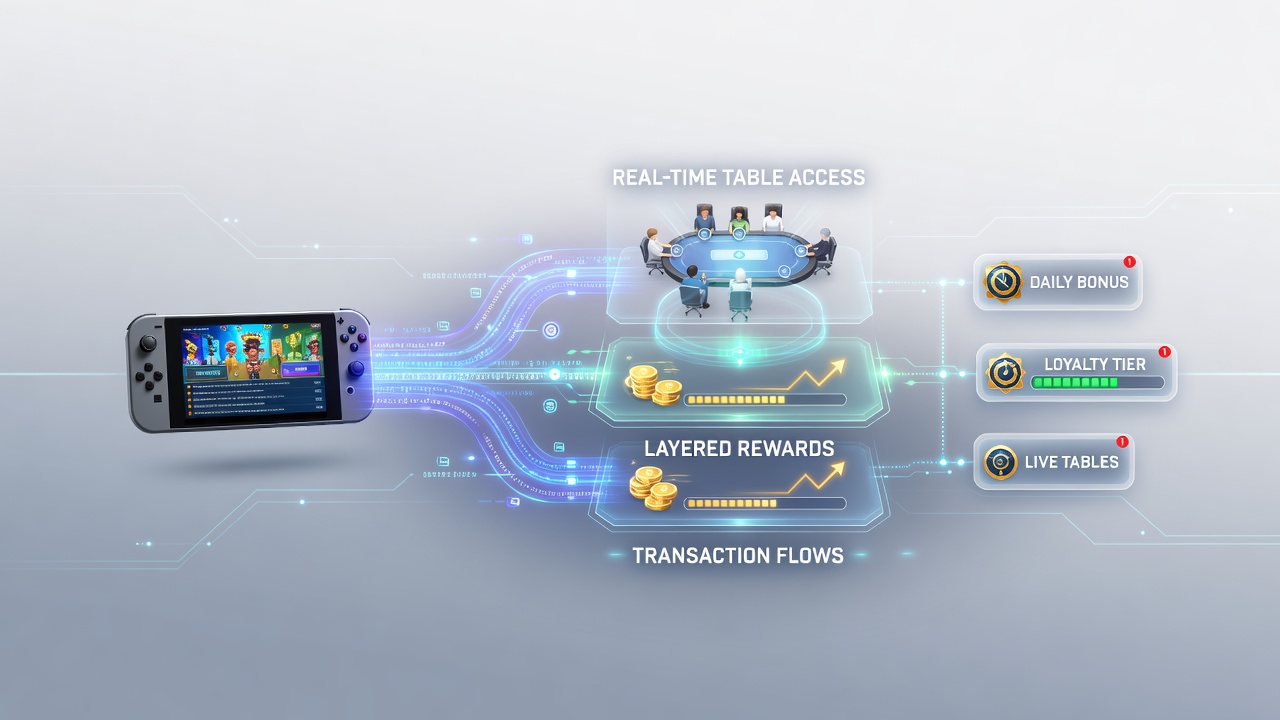 Live dealer table interface on a smartphone with real-time transaction indicators