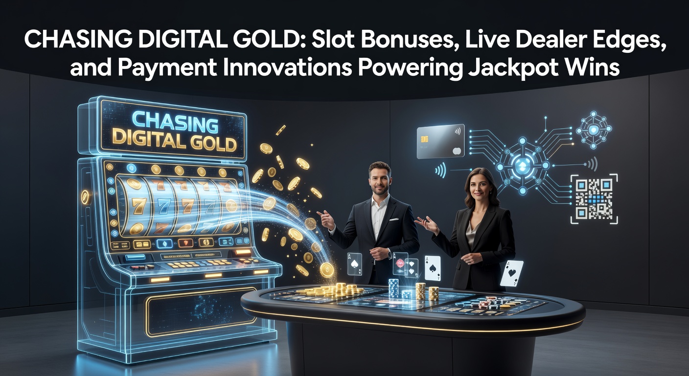 Vibrant digital slot reels spinning with glowing bonus symbols and jackpot meters climbing high against a futuristic casino backdrop