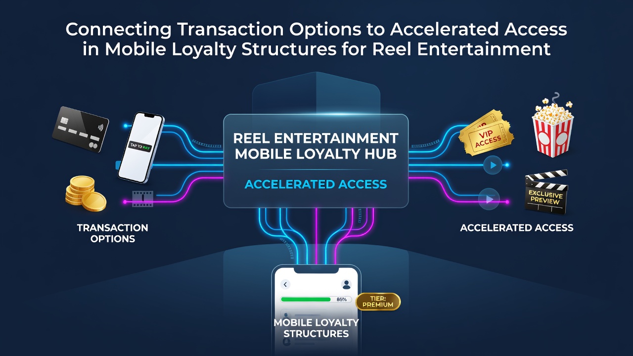 Mobile app interface showing transaction options linked to loyalty rewards in reel entertainment platforms