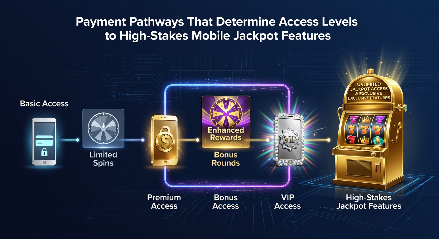 Infographic showing payment pathway flowchart from deposit to jackpot eligibility levels on mobile screens