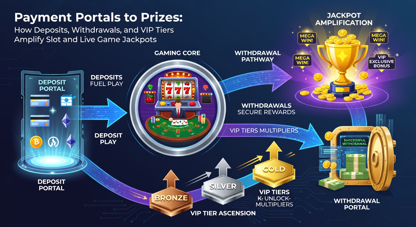 VIP loyalty ladder graphic showing tier progression alongside escalating jackpot visuals and cashout streams