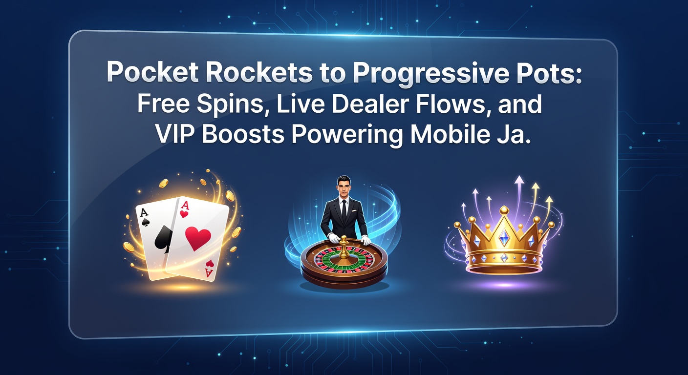 Dynamic live dealer table on a mobile device with progressive jackpot counter ticking upward, roulette wheel spinning, and VIP badges glowing, illustrating real-time action fused with jackpot potential