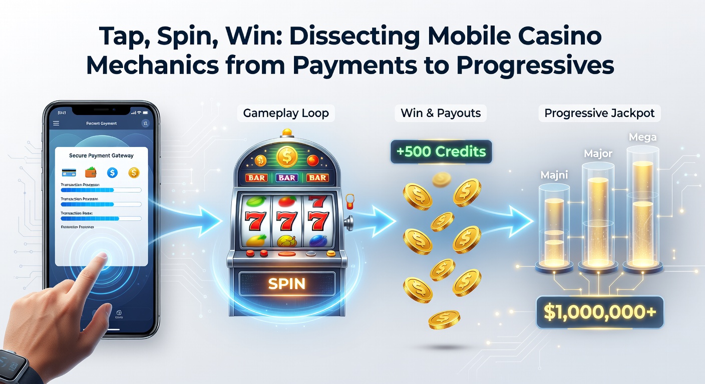 Smartphone screen displaying a vibrant mobile casino lobby with slot reels spinning and payment icons glowing in the background